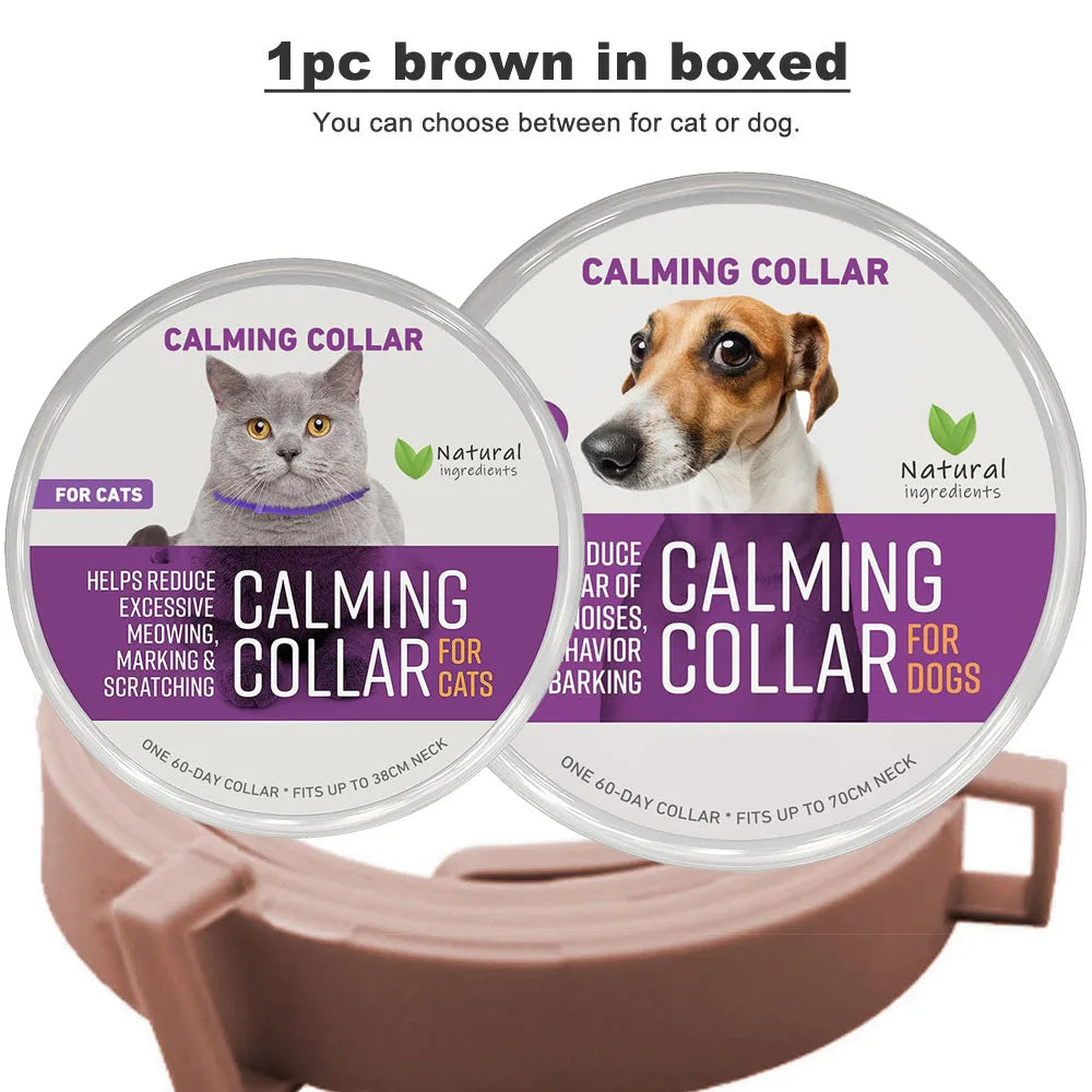 Calming Collar for Cats Pet Calming Pheromone Collar for Cats Dogs Calming Collar for Anxiety Effective Relieve Anxiety Stress
