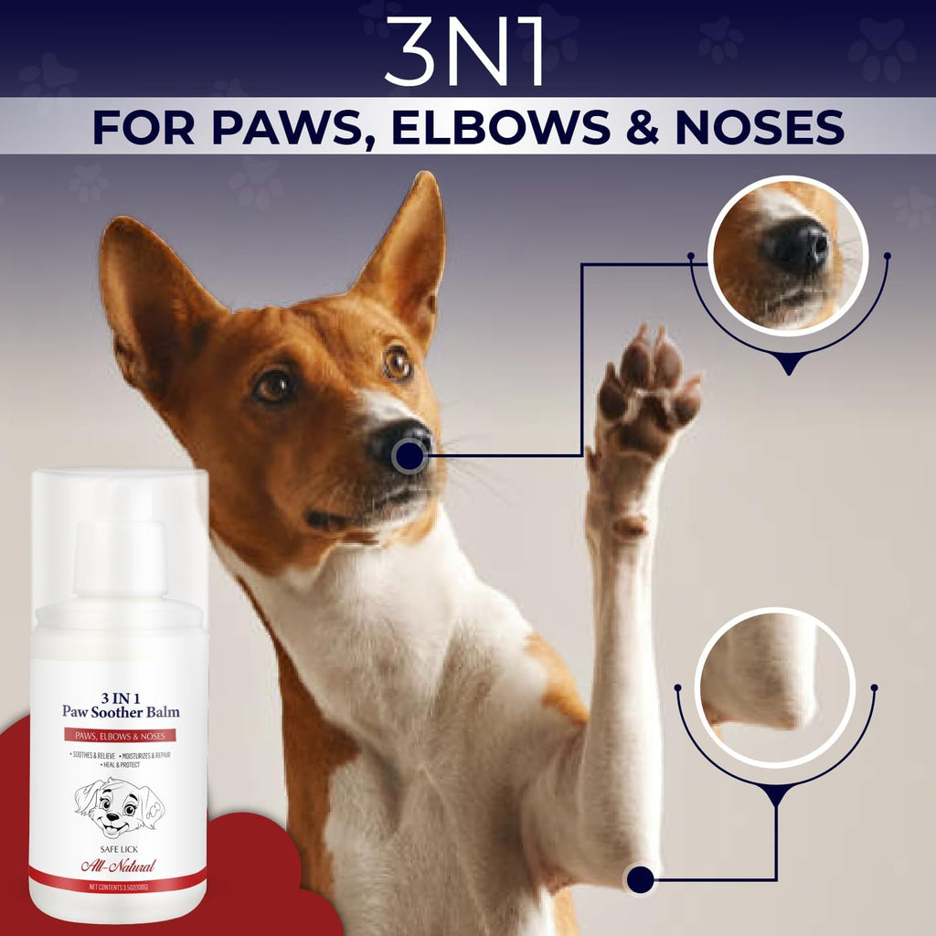 Dog Paw Balm - Natural Paw Cream for Dogs - Moisturizes, Soothes, Heals & Protects Paws, Elbows & Noses - Fast Absorbing, Non-Sticky, Lick-Safe - 3.5Oz - Vet Recommended, for All Breeds