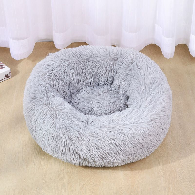 VIP LINK - Dog Long Plush Dounts Beds Calming Bed Hondenmand Pet Kennel Super Soft Fluffy Comfortable for Large Dog / Cat House 201126