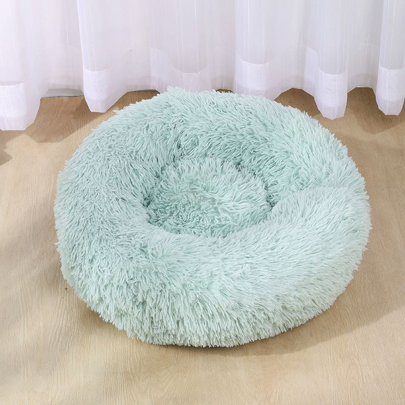 VIP LINK - Dog Long Plush Dounts Beds Calming Bed Hondenmand Pet Kennel Super Soft Fluffy Comfortable for Large Dog / Cat House 201126
