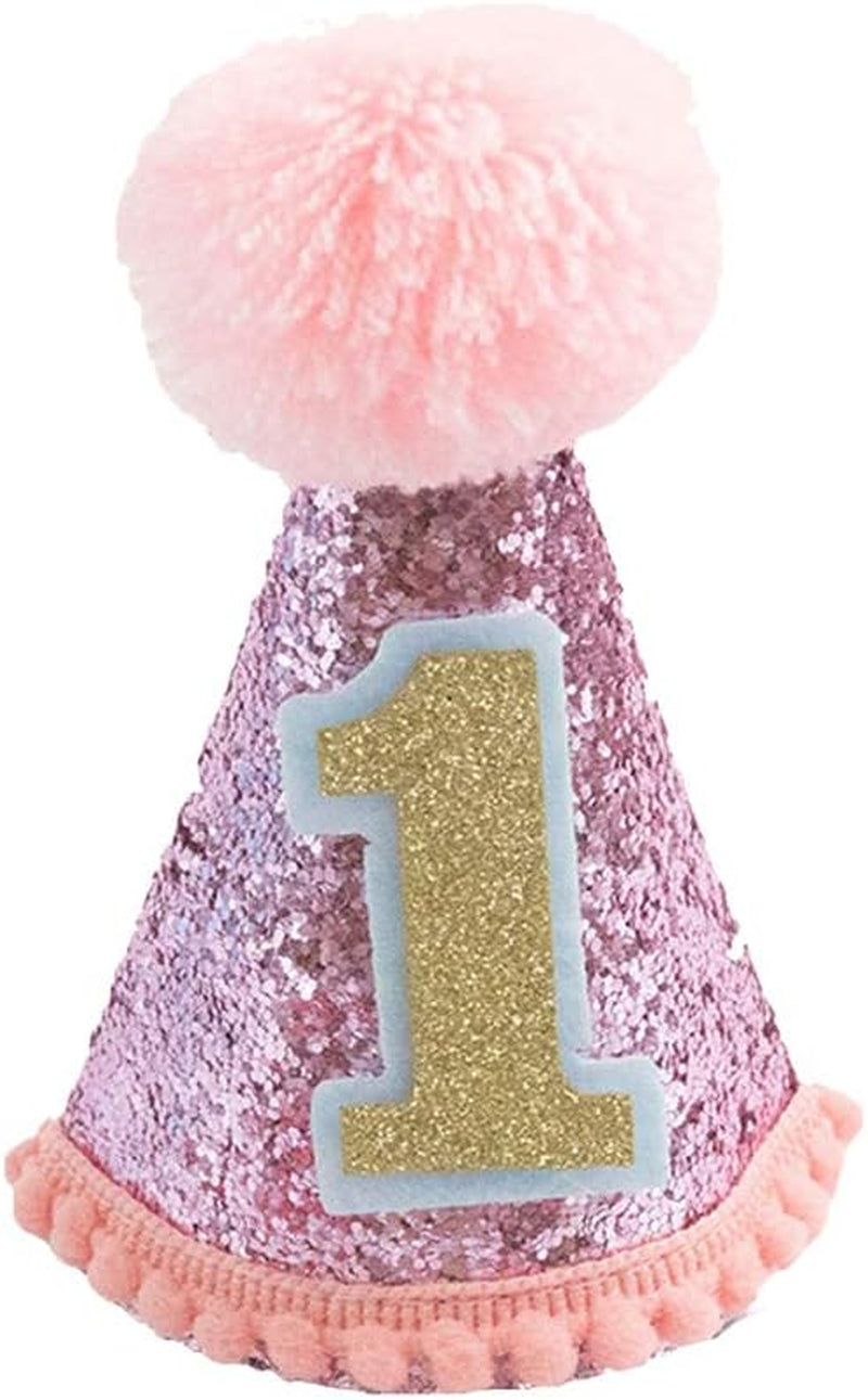 Pink Dog 1St Birthday Hat、Bandana and Bowtie for Girls Small Medium Dogs Cats Happy Birthday Hat Doggy Party Supplies Adjustable Pet Collar Bowtie Celebration Pet Birthday Neckerchief Set