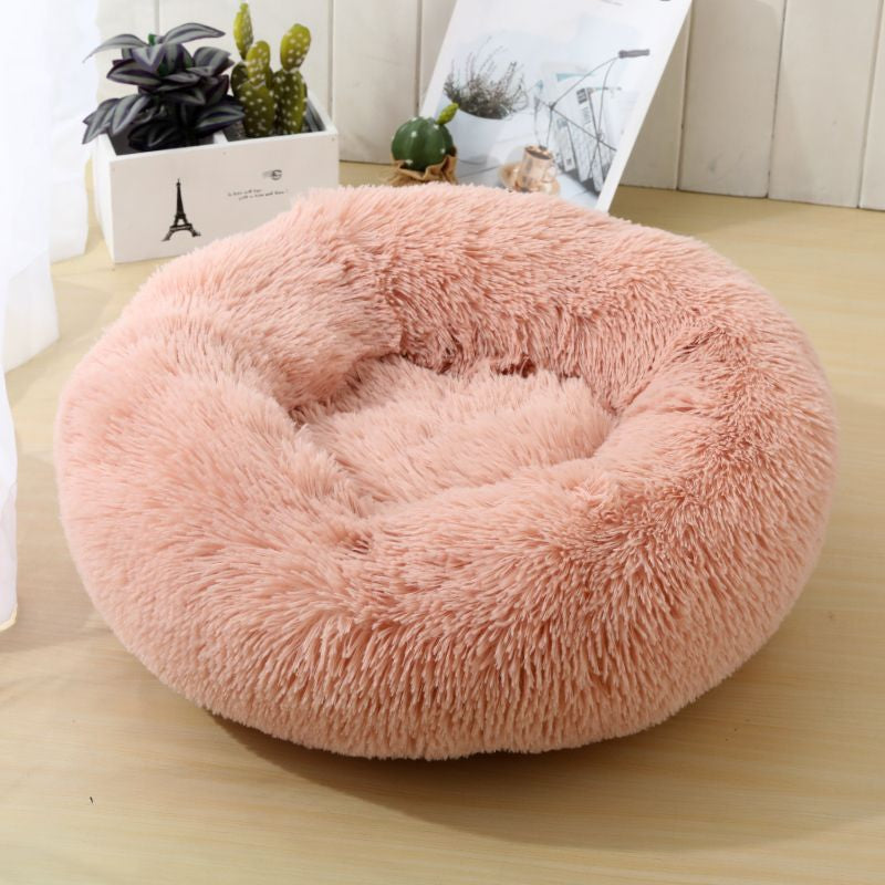 VIP LINK - Dog Long Plush Dounts Beds Calming Bed Hondenmand Pet Kennel Super Soft Fluffy Comfortable for Large Dog / Cat House 201126