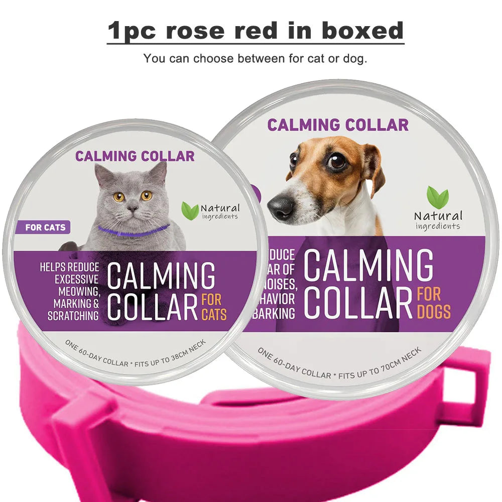 Calming Collar for Cats Pet Calming Pheromone Collar for Cats Dogs Calming Collar for Anxiety Effective Relieve Anxiety Stress