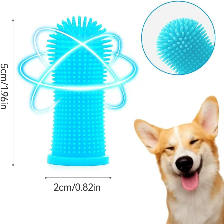 Dog Toothbrush Set (6 Packs), 360º Pets Teeth Cleaning Toothbrush for Dogs Cats Teeth Cleaning,Silicone Finger Teeth Brush