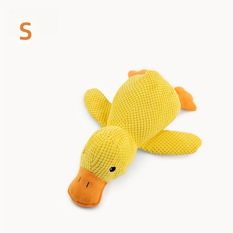 Dog Calming Duck, 2025 Yellow Duck Dog Toy, the Mellow Ducks Calming Pillow, Dogs Ducks Toy with Quacking Sound for Indoor Dogs