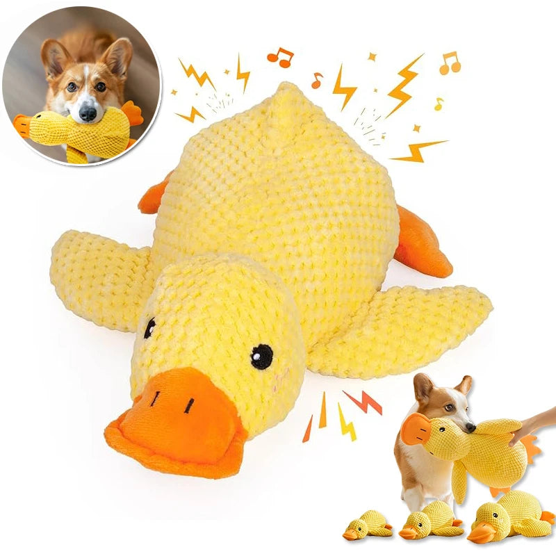 Dog Calming Duck, 2025 Yellow Duck Dog Toy, the Mellow Ducks Calming Pillow, Dogs Ducks Toy with Quacking Sound for Indoor Dogs