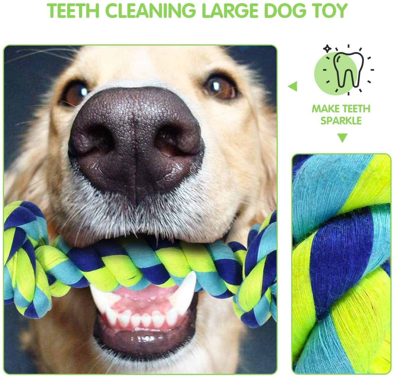 Large Tough Chew Toys for Aggressive Chewers Large Breed,Heavy Duty Dental Rope Toys Kit for Medium Dogs,5 Knots Indestructible Cotton Puppy Teething Chew Tug Toy (9 Pack)