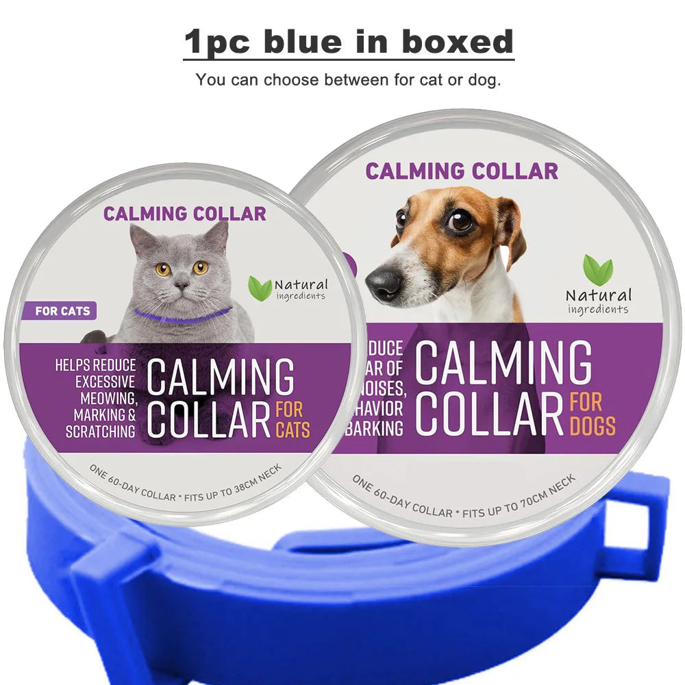 Calming Collar for Cats Pet Calming Pheromone Collar for Cats Dogs Calming Collar for Anxiety Effective Relieve Anxiety Stress