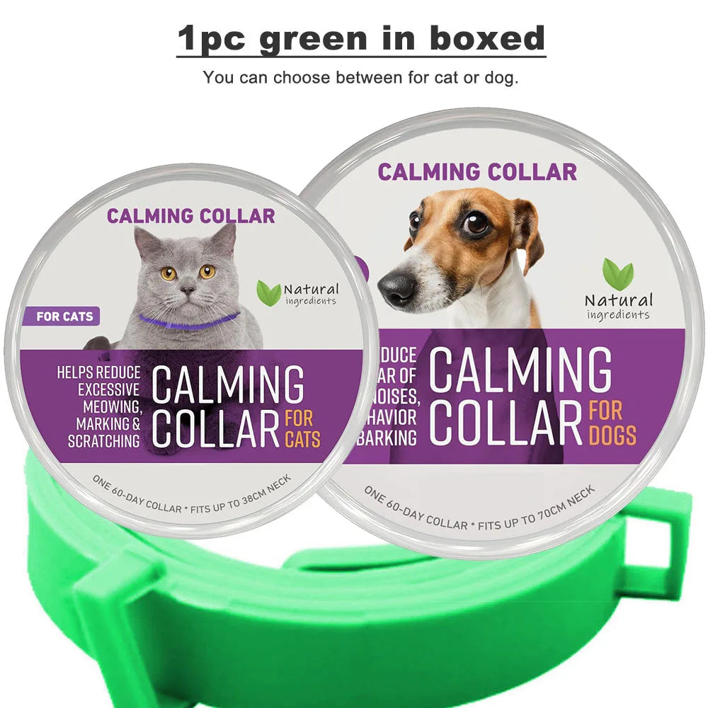 Calming Collar for Cats Pet Calming Pheromone Collar for Cats Dogs Calming Collar for Anxiety Effective Relieve Anxiety Stress