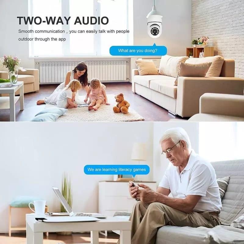 Cámara Wi-Fi con Forma de Bombilla — Vigilancia 360°
