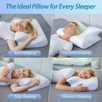 Almohada Cervical Ortopédica 2 en 1 — Viscoelástica con Contorno Ergonómico