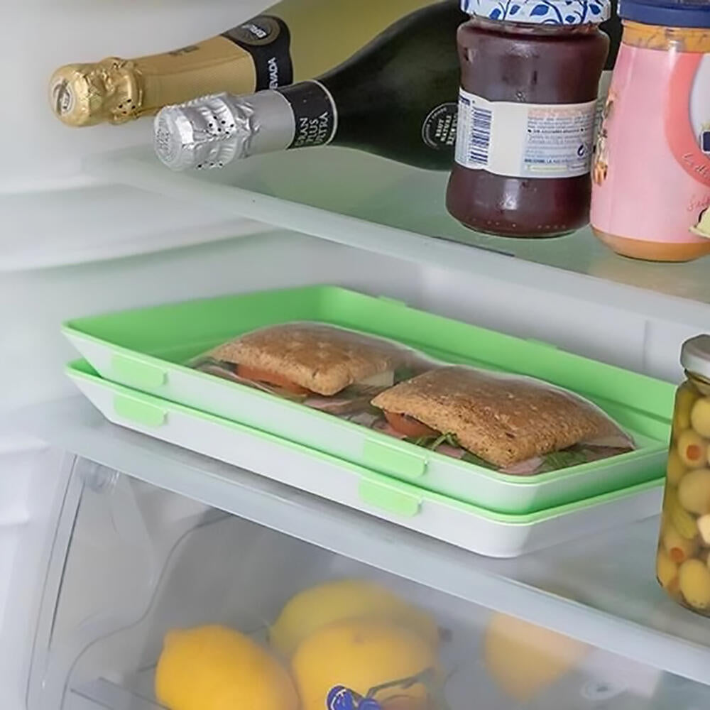 Pack 9 Bandejas Apilables Semi-Vacío Hermético — Conservación de Alimentos